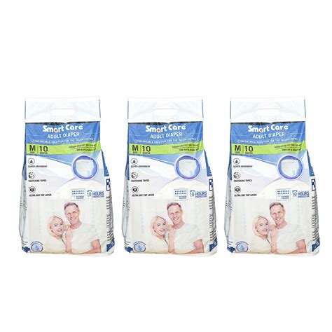 SMARTCARE Adult Diapers - Super Absorbent, Leg Gathers, Wetness ...