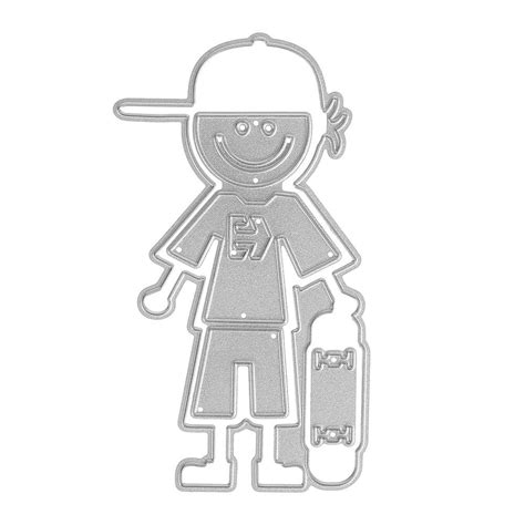 Buy Prosperveil Skateboard Boy Metal Embossing Cutting Dies DIY Paper ...