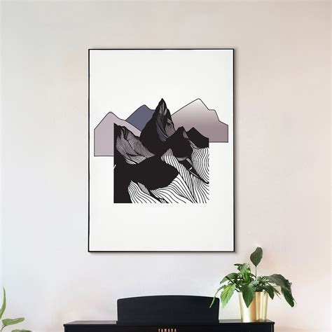 Black and Purple Mountain Canvas Printed Wall Painting – Nestroots