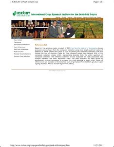 Reference Set of Pearl Millet. - OAR@ICRISAT