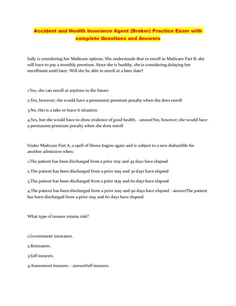 Image result for Health Insurance License Exam Questions