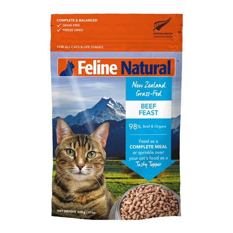 Feline Natural Grain Free Beef Feast Freeze Dried Meat Rehydratable All Life Stages Cat Food ...