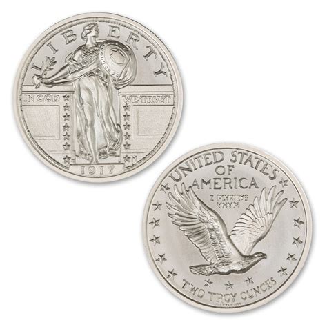 1917 STANDING LIBERTY QUARTER, TYPE II - 2 TROY OUNCE - 39MM - Limited ...