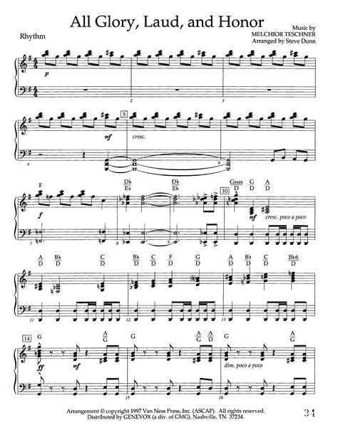 All Glory Laud And Honor (Instrumental) Sheet Music PDF (Lifeway ...