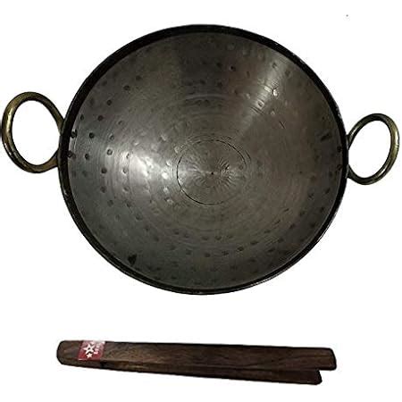 Buy BRRL New Hand Hammered Iron Loha Lokhand Kadhai Large Heavy Wok ...