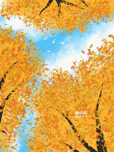 一叶知秋秋季海报模板素材-正版图片401589489-摄图网