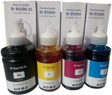 Inkclub Compatible 5000 & D60BK 135ml Black & 70ml Color Ink for ...