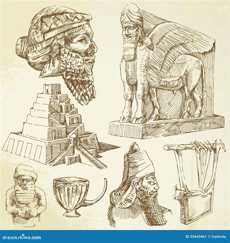 Ancient mesopotamian art stock vector. Image of history - 23643461
