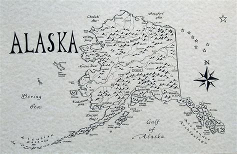 Map Of Alaska Drawing