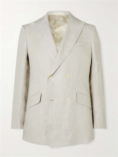 KINGSMAN Double-Breasted Linen Blazer for Men | MR PORTER