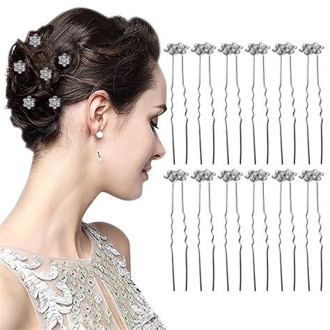 Buy Sanas 12 Pieces Fancy Jura Pins Red Flower Crystal Rhinestone Pearl ...