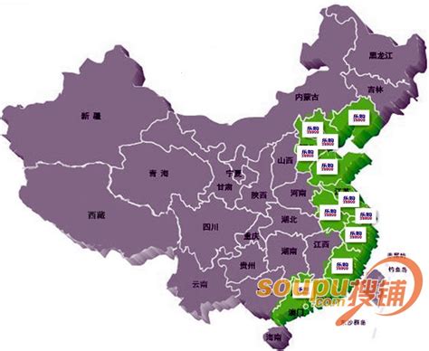 中国省份分布图