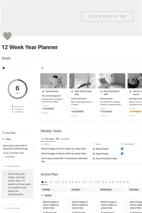 12-Week Year Planner: Track Goals & Progress life. in 2025 | Goals ...
