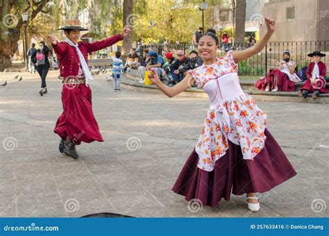 Traditional Argentinian Couple Dancing in Plaza 9 De Julio in Salta ...