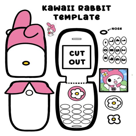 Sanrio Flip Phone Template Printable - Belem padoca