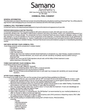 Fillable Online Chemical Peel Consent.cdr - Samano Aesthetics Fax Email ...