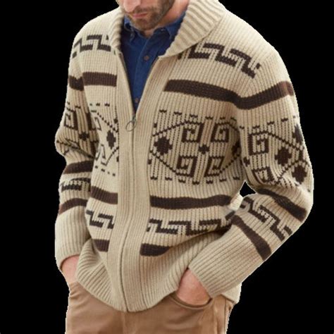 Big Lebowski Cardigan Dude Style Sweater Hand Knit Cowichan - Etsy