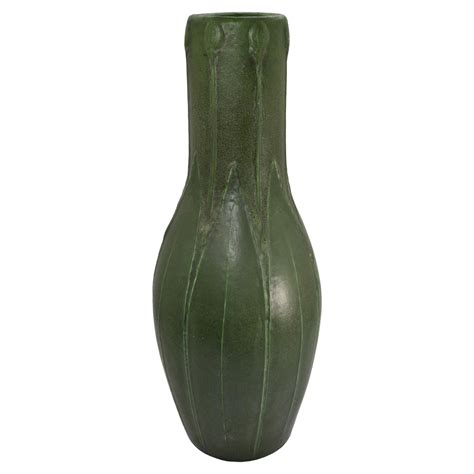 Grueby Faience 1900s Vintage Art Pottery Matte Green Ceramic Floor Vase ...
