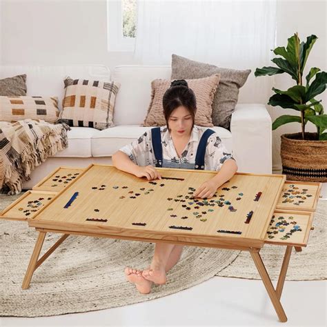 Amazon.com: TEAKMAMA 2000 Piece Wooden Jigsaw Puzzle Board with 4 ...