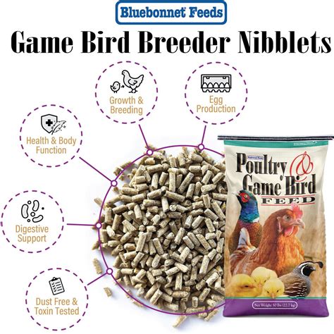 BLUEBONNET FEEDS Game Bird Breeder 20% Protein Nibblet Bird Food, 50-lb ...