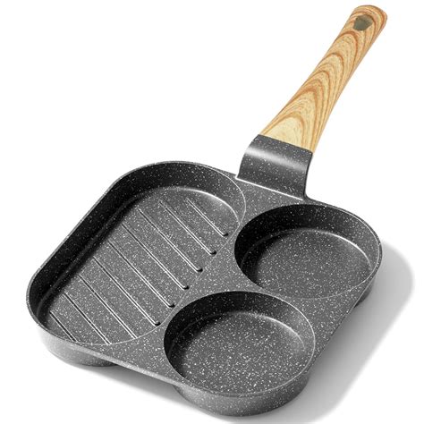 Amazon.com: GiPP Non Stick Egg Pan - 3 Section Breakfast Frying Pan, 3 ...