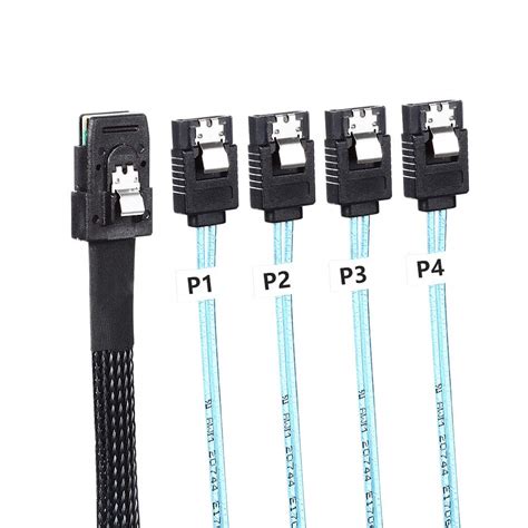 H!Fiber.com Internal Mini SAS SFF-8087 Male to 4 SATA Forward Breakout ...