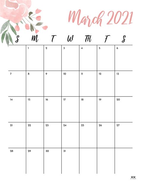 March 2021 Calendars - Free Printables | Printabulls