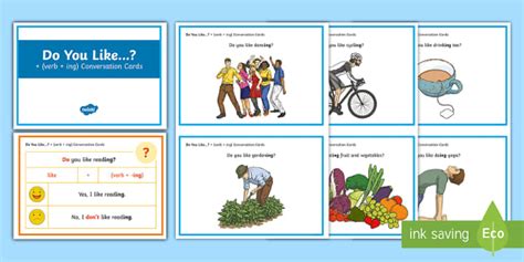 ESL 'Do You Like + Verb + ing' | English Conversation Class Activities