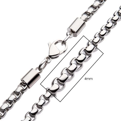 Buy Silver Stainless Steel 4mm Bold Box Chain Online - Inox Jewelry ...