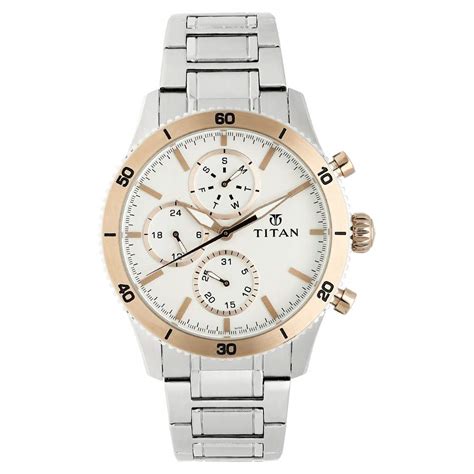 Buy Titan Men Stainless Steel Analog Silver Dial Casual Watch, Band ...