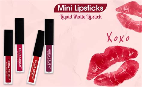 Buy HUDACRUSH Beauty Set of 4 Liquid Matte Mini Lipsticks, Red Edition ...