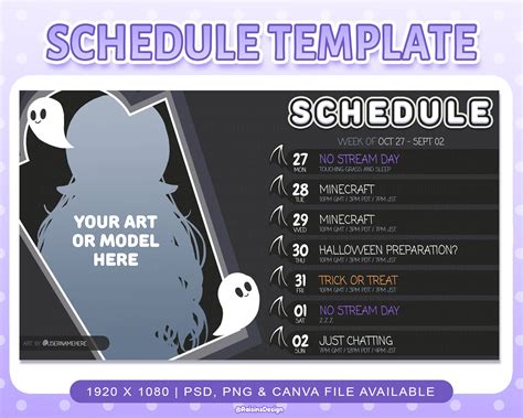 Twitch Stream Schedule Template - Printable Templates