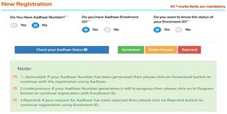 After No is selected - “Do you have Aadhaar Enrollment ID?” is asked