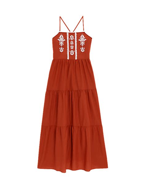 Buy Pure Cotton Embroidered Midaxi Beach Dress at Marks & Spencer
