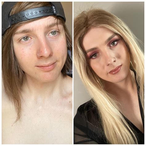 2 hours between photos, 2 months HRT. Just wanted to show how much ...