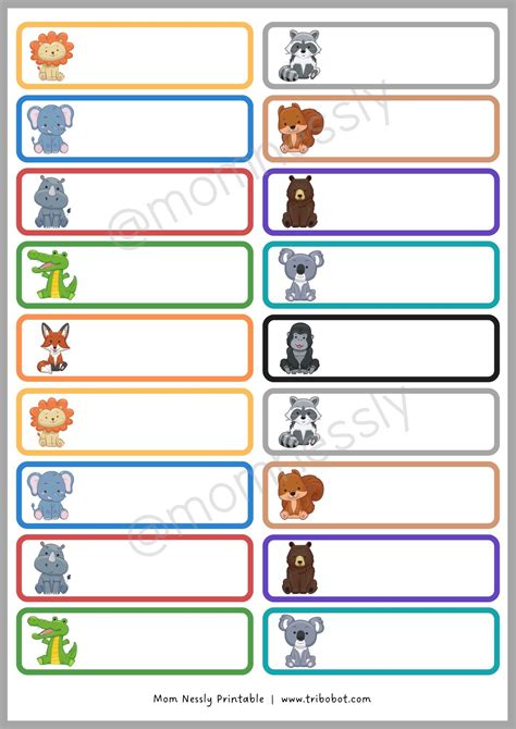 Free School Name Tags - Tribobot x Mom Nessly | Okul, Faaliyetler ...