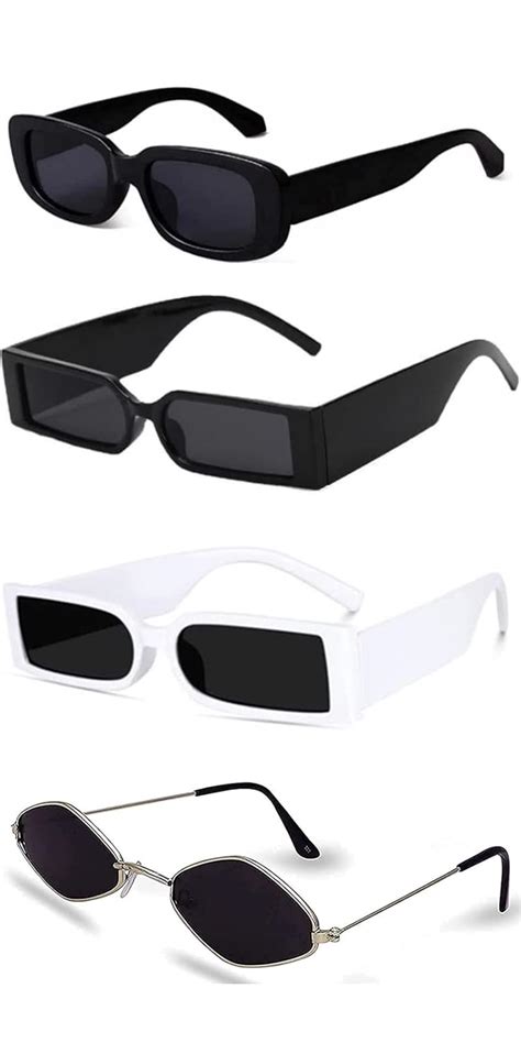 Sheomy MC Stan Shades Unisex Set of 4 Rectangular Non-Polarized ...