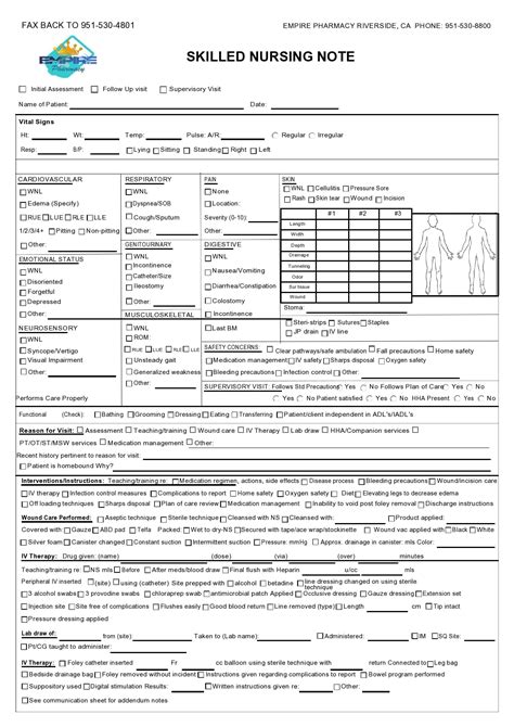 30 Useful Nursing Note Samples (+Templates) - TemplateArchive