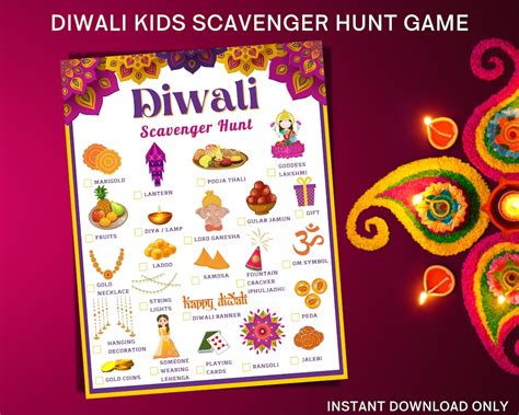 Buy Diwali Kids Scavenger Hunt Game for a Fun Desi Indian Holiday ...