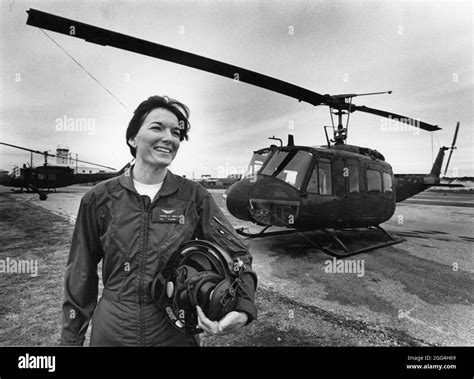 Fort Hood Texas USA, 1984: Female Army helicopter pilot at U.S. Army post in Central Texas. ©Bob ...