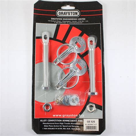 Grayston Quick Release Competition Aluminium Bonnet / Hood Pin Kit ...