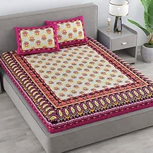 Värde Hand Block Print Bedsheet | Handloom Bedsheets for Double Bed ...
