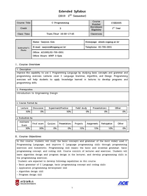 Image result for Computer Programming 1 Syllabus
