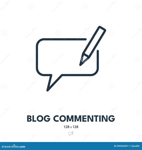 Blog Commenting Icon. Blogging, Comment, Message. Editable Stroke ...