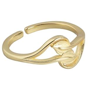 ZAVYA 925 Sterling Silver Leaf Ring | Gold Plated Stunning Valentine's ...