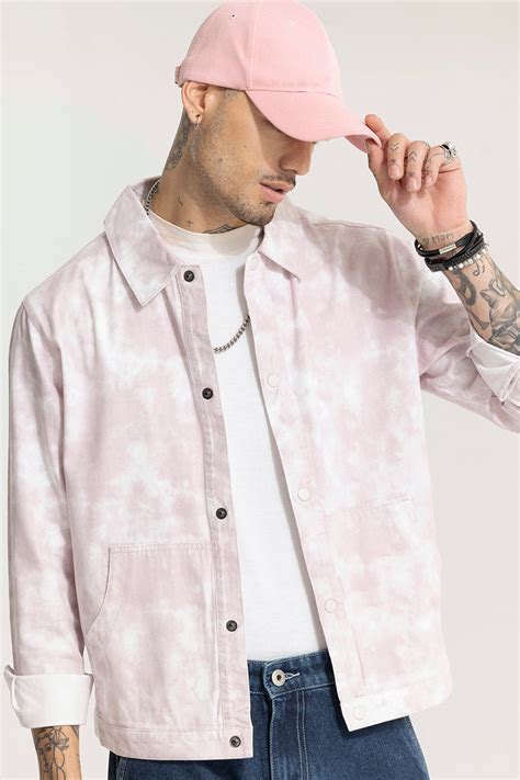 Buy Men's Colourcloud Pink Jacket Online | SNITCH