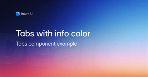 Patterns: Tabs with info color / Intent UI Design