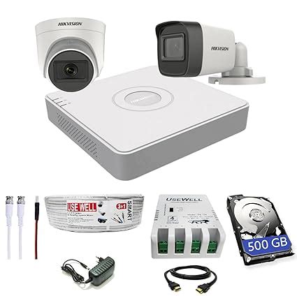 HIKVISION 4 Channel DVR with 5 MP 1 Dome & 1 Bullet Cameras with Audio ...