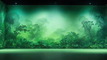 An attractive bright green background in the style of cyclorama ...
