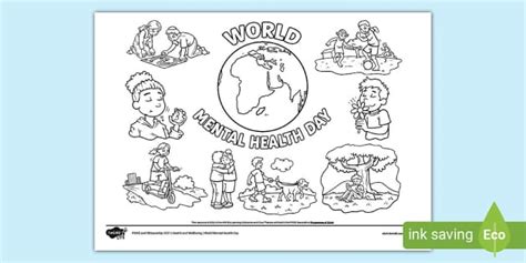 World Mental Health Day Themed Colouring Sheet | Twinkl